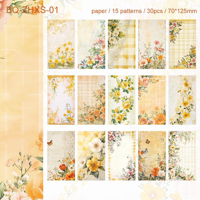 

JIANWU Morning Flower Evening Pick-up Series Vintage Lace Landscape Collage Scrapbook Material Creative Junk Journal Stationery