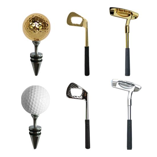 3 ks Sada otvíráku na víno, zátky na víno, slitina zinku, vývrtka, ergonomický design, otvírák na láhve pro milovníky golfu a piva