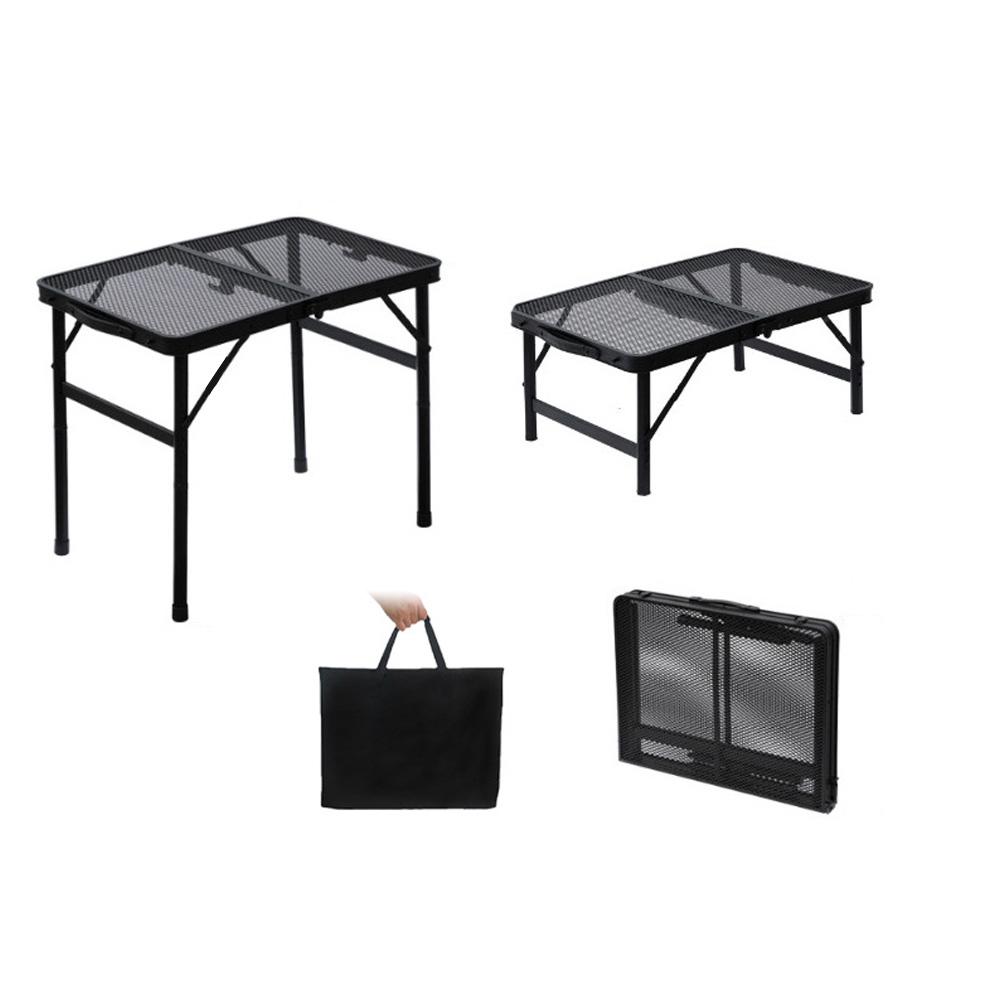 Camping Folding Table Outdoor Picnic Table Foldable Beach Table Mesh Top Grill Table