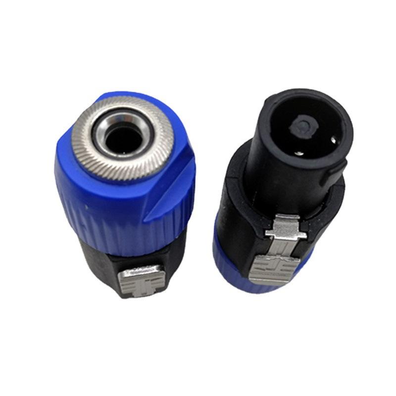 1Pcs Latch Aviation Connector 4-Pole Audio Speaker Plug To 6.5mm Metal Converter Jack Adapter Male To 1/4" TS Female NL4FC