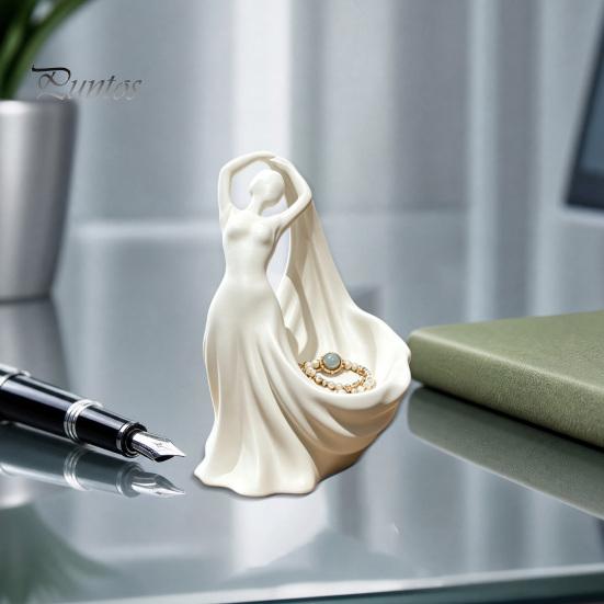 Bracelet Organizer Ballet Dancer Jewelry Tray, 3D Printed Ring Holder for Dresser, Portrait Sculpture Cute Ballerina Trinket Dish Earrings, Gift Women