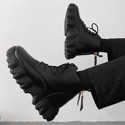 Boots Men 'S Non -Slip Waterproof Winter Men 'S Shoes High -Top Tooling Platform Short Boots British All -Match Army Boots Men
