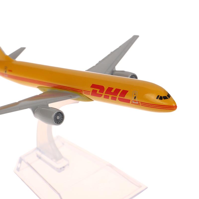 16Cm Scale 1:400 Metal Airplane Replica Dhl Alloy Airplane Model Yellow Freight Machine Diecast Aircraft Aviation Collectibles