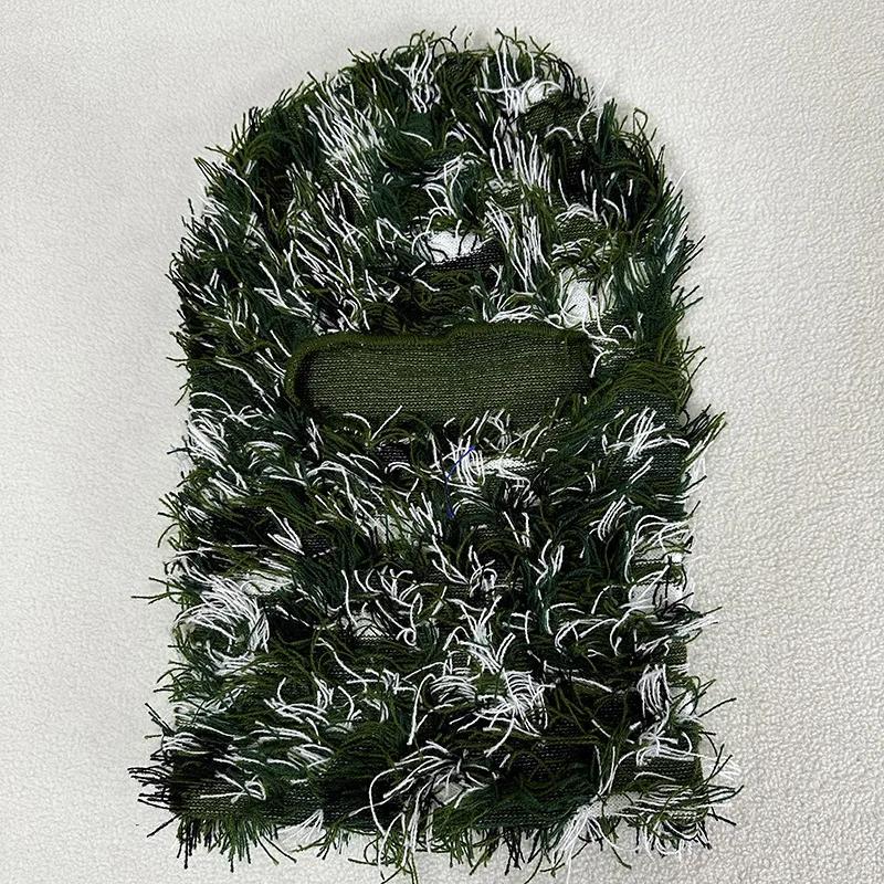 Full Face Cover Ski Mask Hat Balaclava Distressed Knitted Beanie Camouflage Men Hat Women Winter Warm Windproof Bicycle Neck Hat