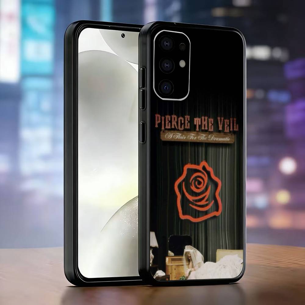 P-Pierce The Veil Band Phone Case For Samsung S25,S24,S21,S22,S23,S30,Ultra,S20,Plus,Fe,Lite,Note,10,Black Cover