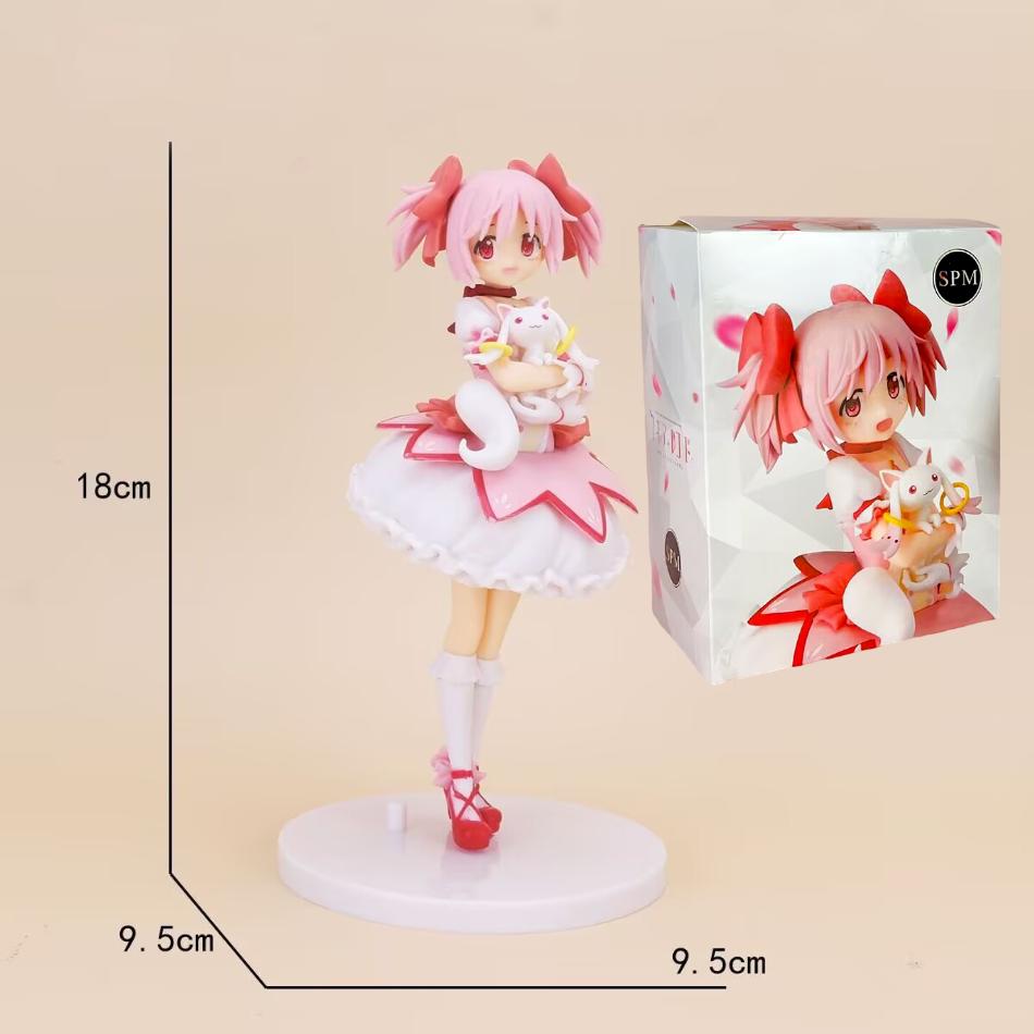 19CM  Cute Kaname Madoka Anime Figure Model Toys PVC Action Figure Statue Desktop Decoration Kawaii Doll Holiday Gift