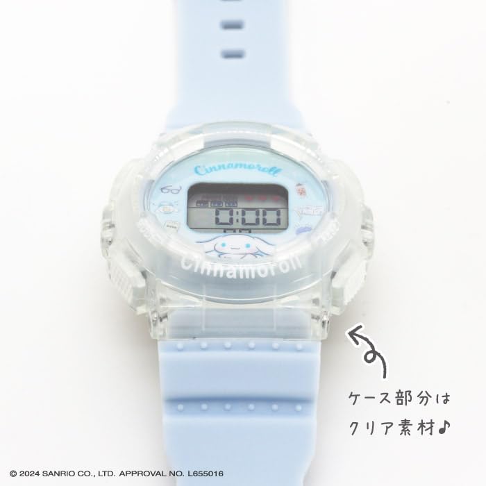 Sun Flame Co., Ltd. J-Axis Sanrio Cinnamoroll Digital Watch with Backlight and Alarm Function, CR3C0003-CN, Girls' Blue