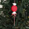 Red & White Plush Candy Christmas Balls Ornaments for Tree Decoration
