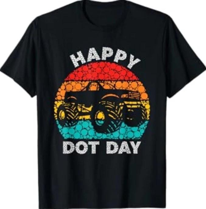 Polka Dot Monster Truck Funny Dot Day T-Shirt XL