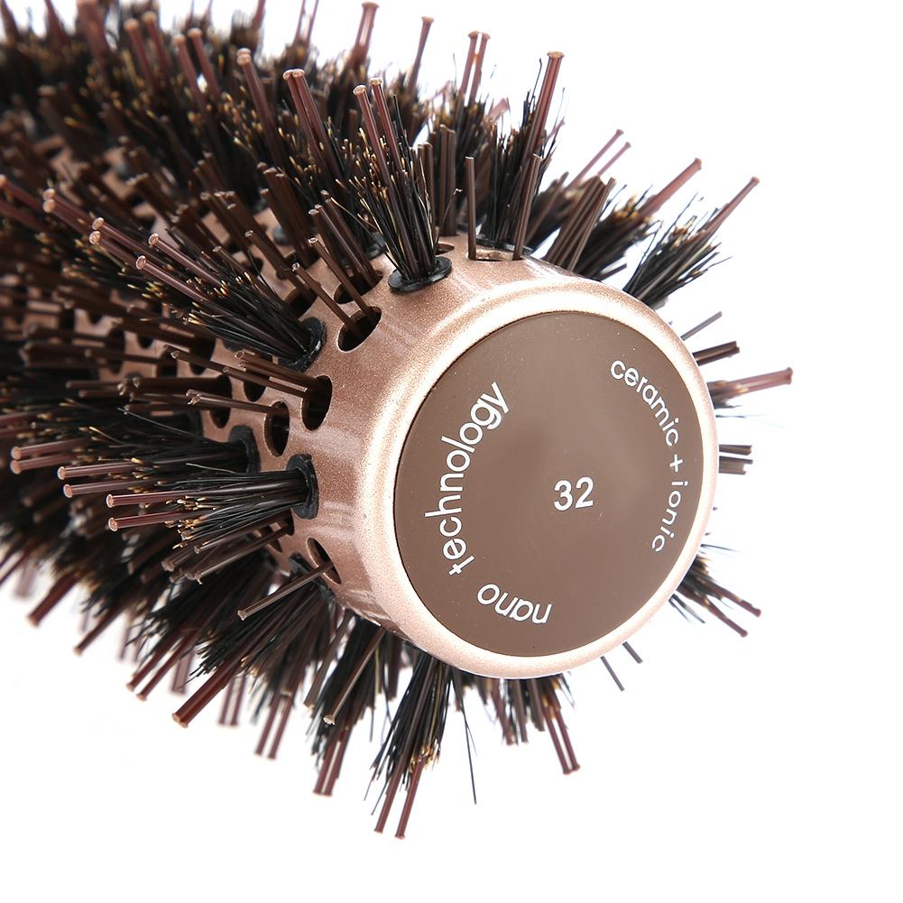 High Quality Anion Anti Static Round Hair Comb Salon Styling Brush Coffee(32mm)
