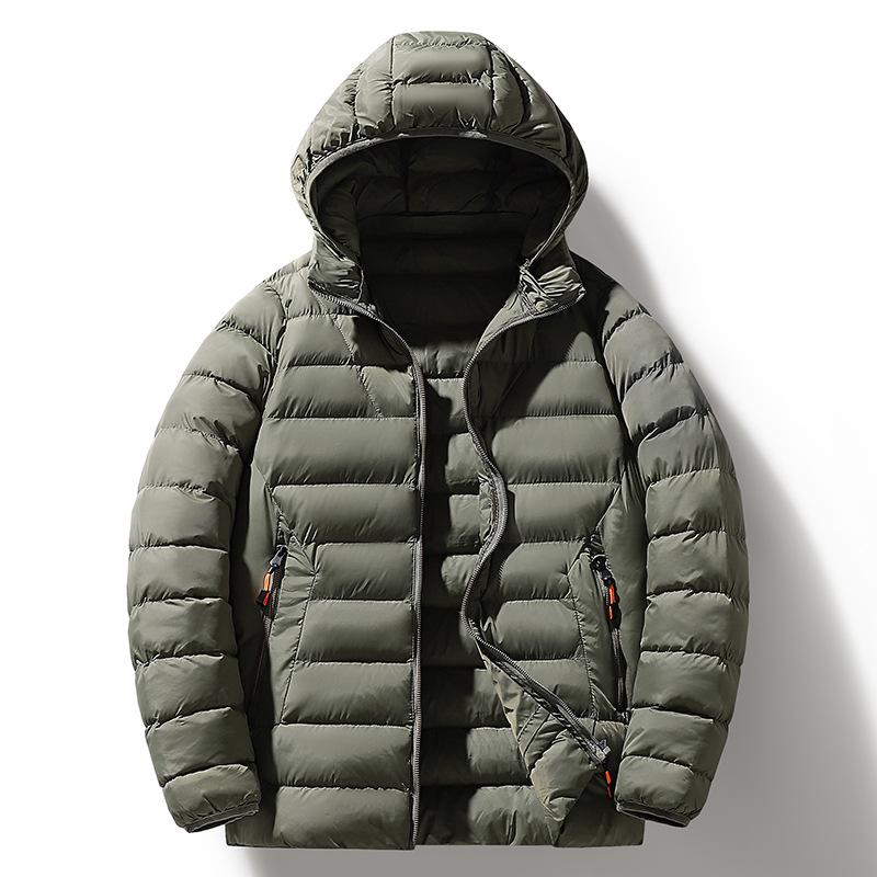 Cotton-padded Men's Autumn and Winter Coat Korean Version of Hooded Fashion Cotton-padded Casual Padded Jacket with Thick Warm Cotton-padded Jacket