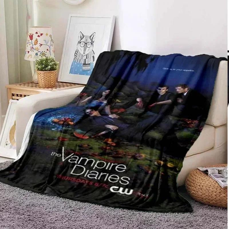 The Vampire Diaries 3D Printed Flannel Plush Blanket Bedspread Sofa Lazy Blanket Outdoor Lunch Break Blanket Travel Quilt Cover