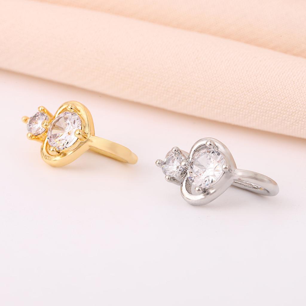 Fashion Creative Non-Piercing Nose Jewelry Women'S Zircon Heart-Shaped Fashion High-End U-Shaped Nose Clip Jewelry