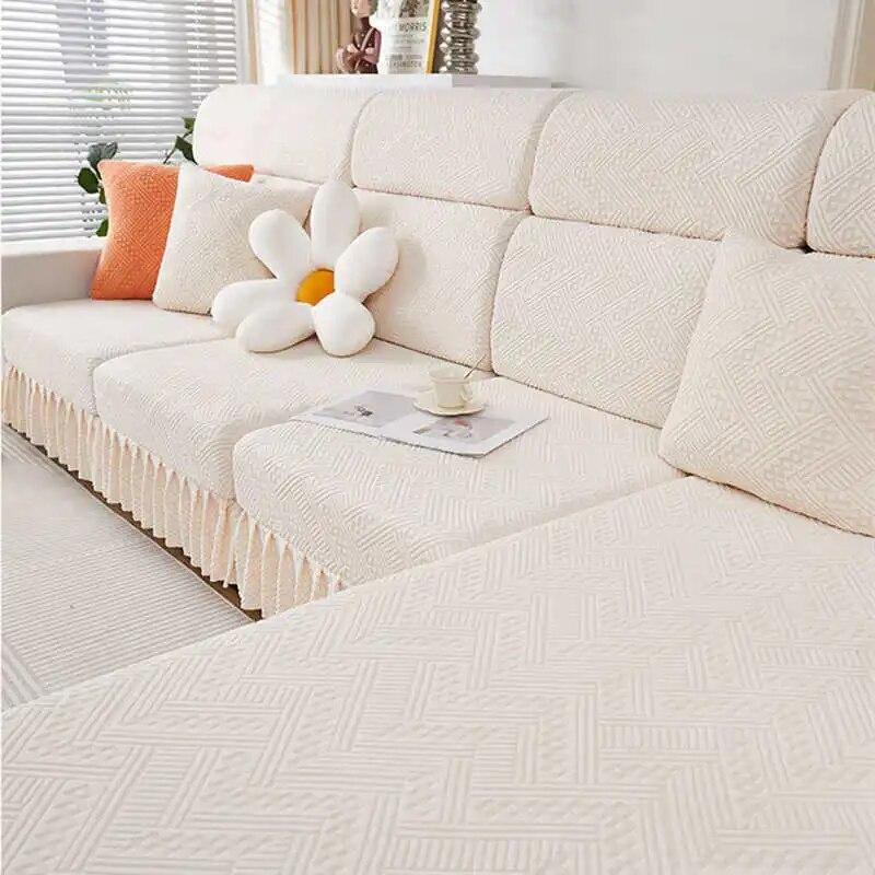 Four Seasons Universal Sofa Cushion Covers with Skirt All-inclusive Non-slip Couch Slipcover Combination Sofa Mattress