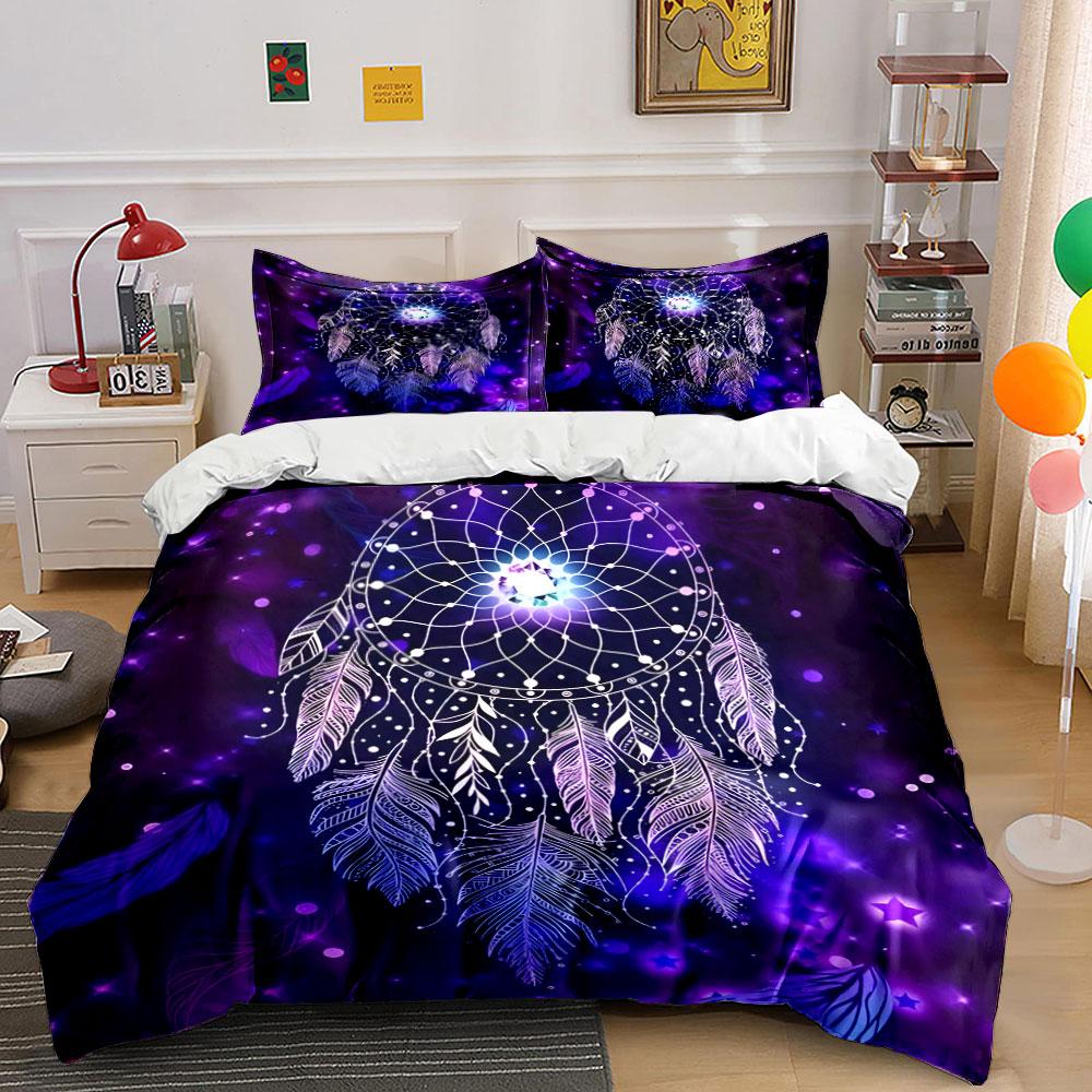 Dreamcatcher Purple Bedding Set Bedding Duvet Cover Set Duvet Cover Pillowcases (1 * Duvet Cover 2 * Pillowcases, without duvet insert) 135x200cm