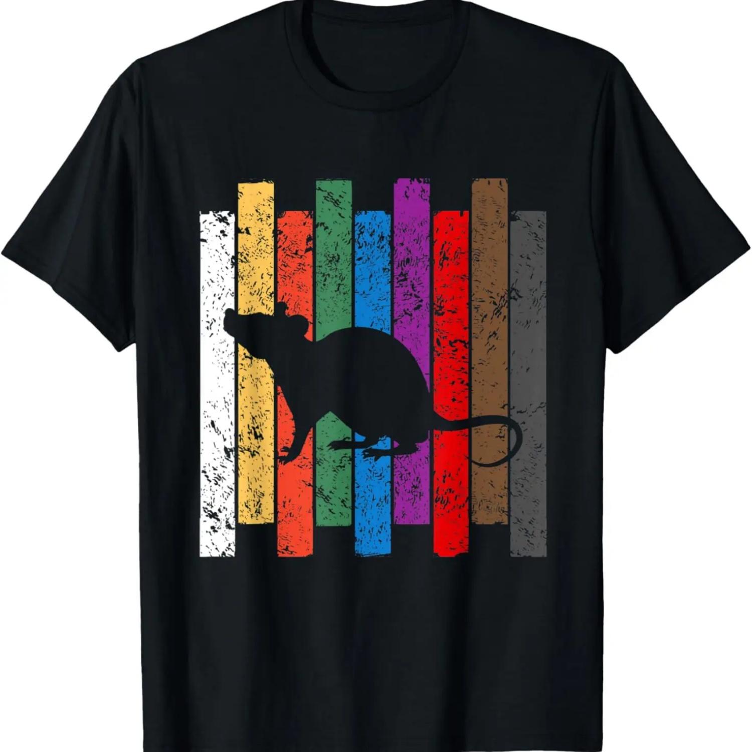 Mouse Rat Colors Silhouette Lover Gift T-Shirt S чёрный
