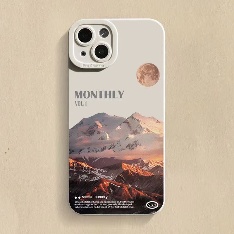 Premium Snow Mountain Scenic Application Apple 14 Mobile Phone Case 13/12/11 Trendy Brand iPhone17PROMAX/16/15