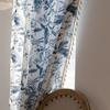 Panou Curtain Boho cu Imprimeu Floral și Margine cu Ciucuri Buzunar pentru Baghetă Draperie Filtrantă pentru Lumină pentru Decor Fereastră Living Dormitor Casă la Țară
