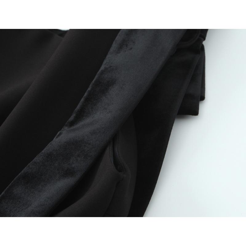 European & American Style Velvet Bow Spaghetti Strap Mini Dress - Autumn Collection for Women