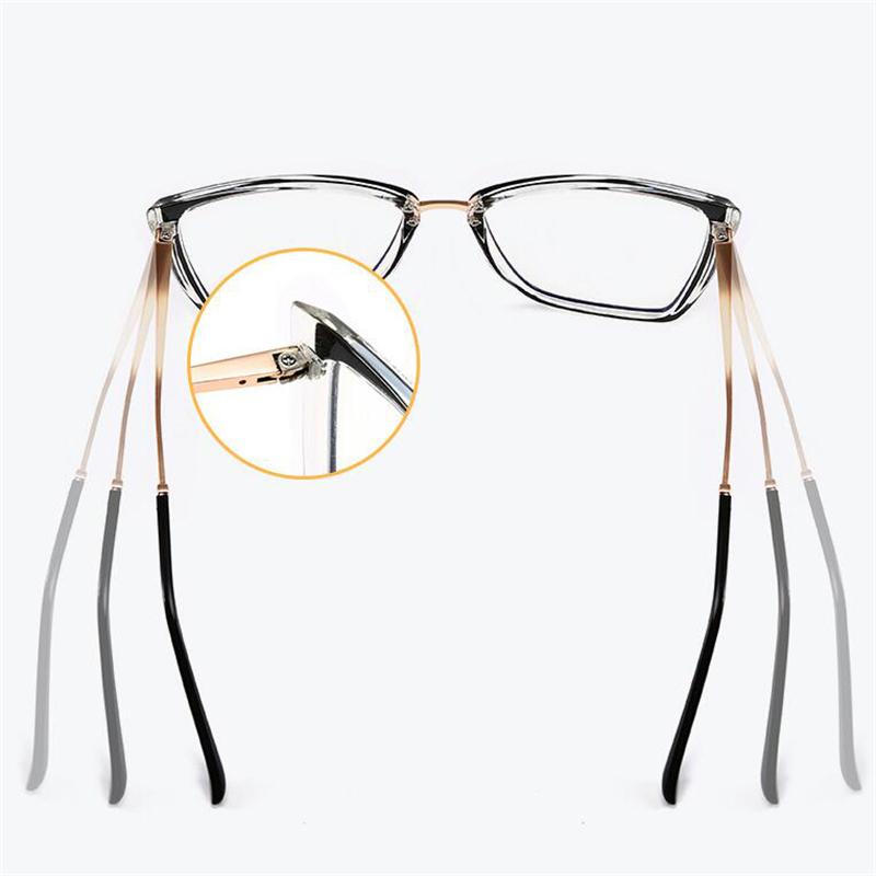 Women Men Anti-Blue Light Cat Eye Myopic Glasses +Metal Myopia Photochromic Prescription Eyeglasses 0 -0.5 -0.75 To -6.0