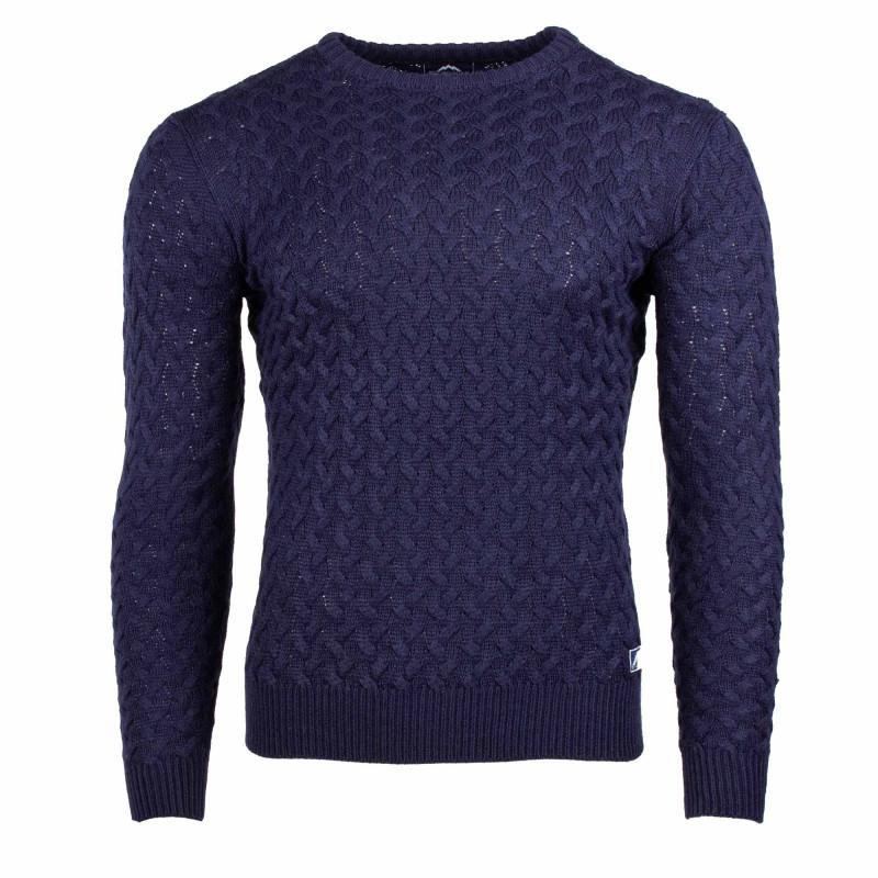 Pull Homme Tricot Torsadé QIXING - Col Rond, Manches Longues, Tissu épais Et Doux Pour L'automne Et L'hiver