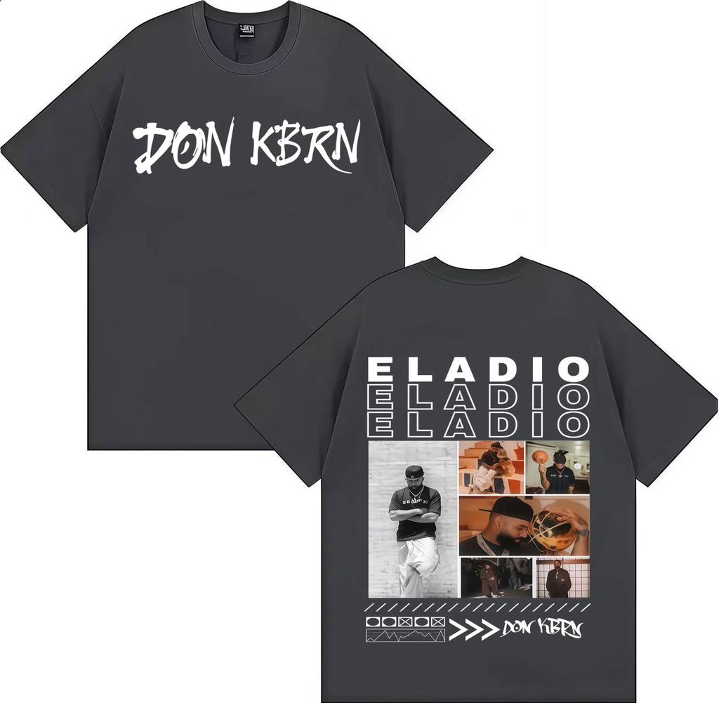 Rapper Eladio Carrion 2025 Album Trendy Stampa Double Sided Maglietta Girocollo Uomo Hip Hop Maglietta Larga Oversize Y2K Tee Streetwear