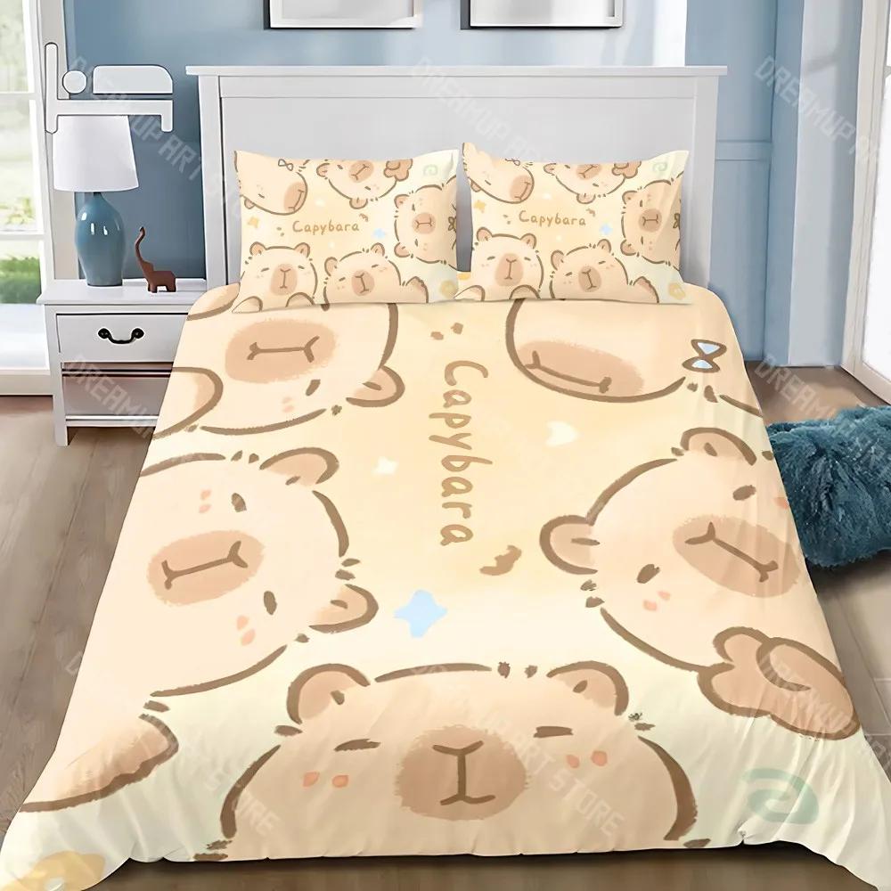 Niedliche Capybara Bettbezug Kissenbezug Bettwäscheset Erwachsene Junge Mädchen Schlafzimmerdekoration Kinder Geschenk Einzel Doppel Große Größe