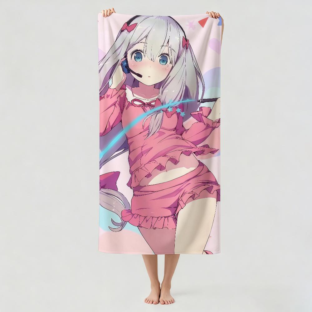 Anime cute I-Izumi S-Sagiri Towel Drying Bath Towel Applicable To Light Swimming Camping Yoga Beach Out