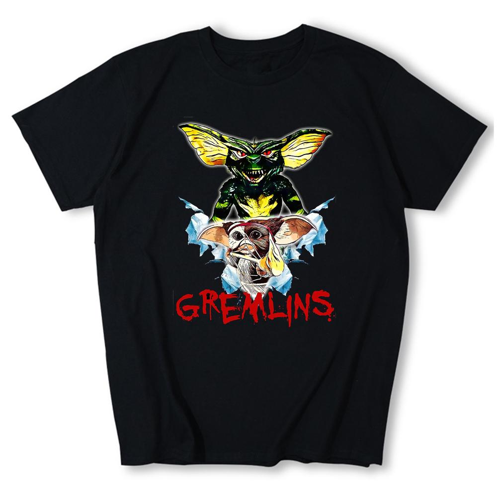 Men Gremlins Gizmo Shirt Mogwai Monster Retro Sci Fi Vintage Cotton Tee Tops Short Sleeve 80S S