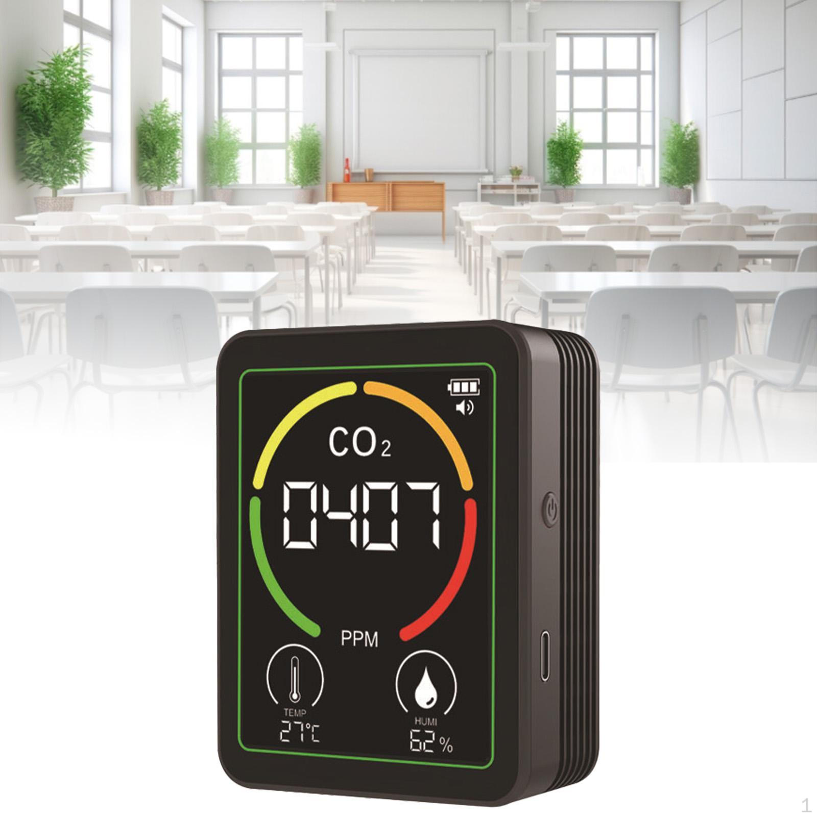 

Air Quality Analyzer Portable Humidity Meter Real Time Display for Warehouse School Office House білий