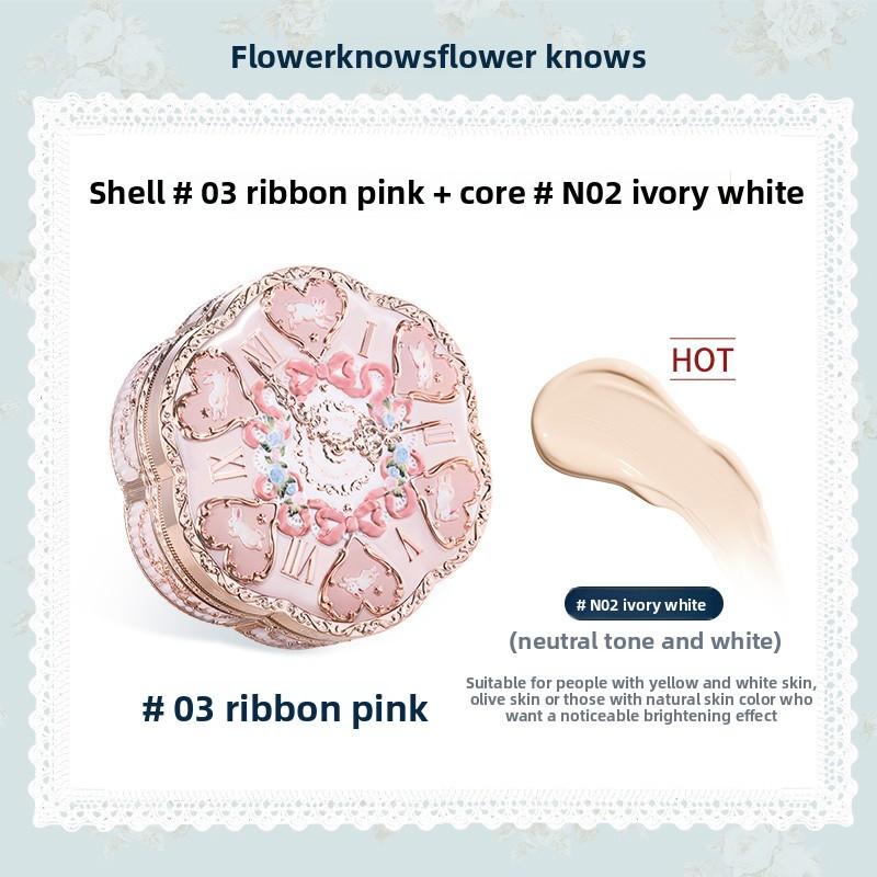 Flower Knows Make-up Base Garden Air Cushion Foundation CC Cream Hautfreundlicher Concealer Make-up Feuchtigkeitsspendend Natürliche Abdeckung