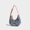 2024 Summer New High-End Niche Single-Shoulder Underarm Bag, Fashionable and Exquisite Embroidered Denim Handbag and Crossbody Bag