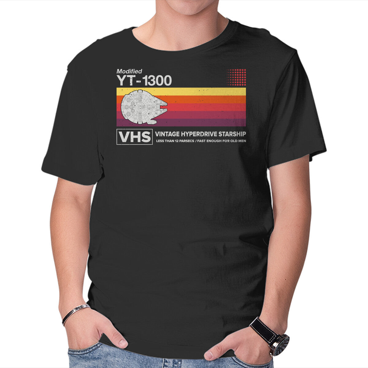 Unisex Crew Neck T-Shirt Vintage Hyperdrive Starship Graphic Short Sleeve Casual Tee XL