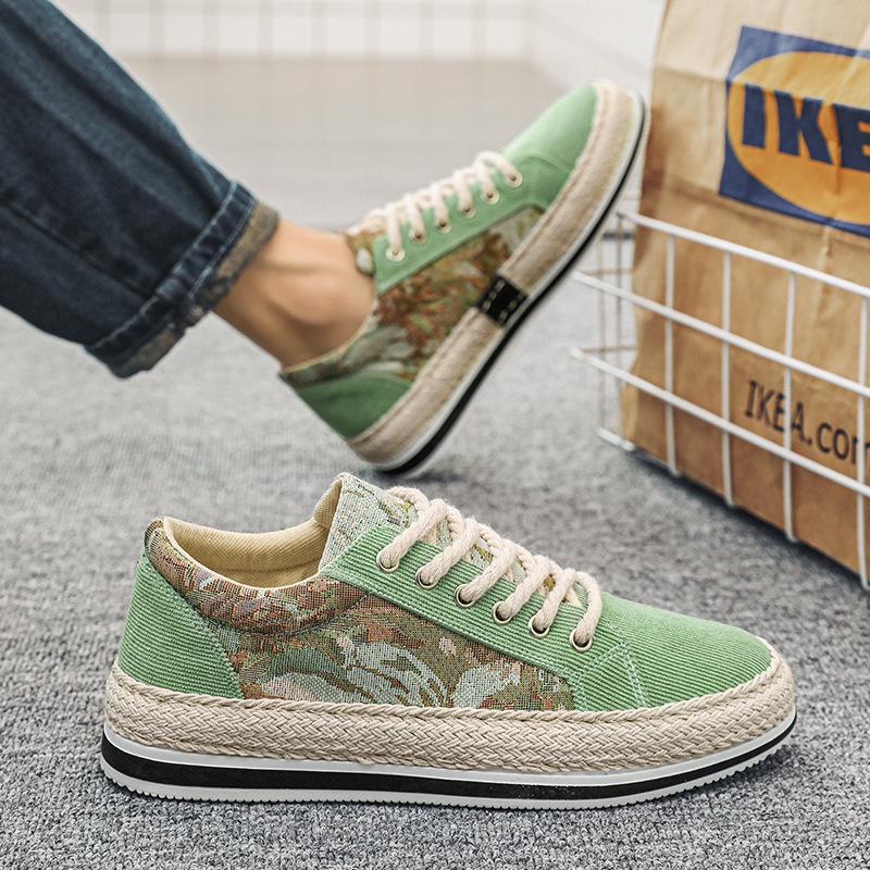 

Men s shoes spring 2025 new sports and leisure flat baseplate shoes student low-top trendy cloth shoes men s canvas trendy shoes 39