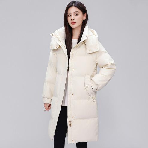 Anti-season new down jacket women's large size winter medium and long brand thickened warm white duck down jacket