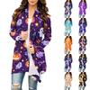 Damen Trendy Halloween-Print Langarm-Strickjacke Pullover für Lässige Herbstmode