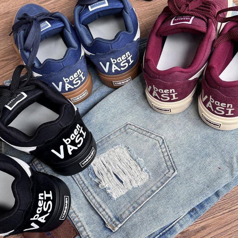 Trendy Men Casual Board Shoes Comfortable Breathable Canvas Sneaker Classic Thick Soled Non Slip Sneaker Shock-proof Tennis Shoe