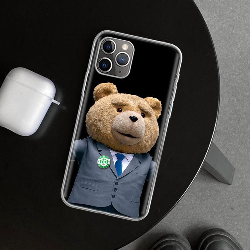 Naughty Cute Bear Funny Mascot Phone Case Cover for iPhone 11 12 13 Mini 14 15 Plus 16 Pro Max 17 Air 7 8 + SE Art Customized Fu