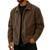 Men's Casual Loose Fit Fall Jacket with Lapel Collar Long Sleeve