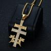 Hot Selling Hip Hop Jewelry Titanium Steel Gold Plated Diamond Angel Cross Pendant Necklace