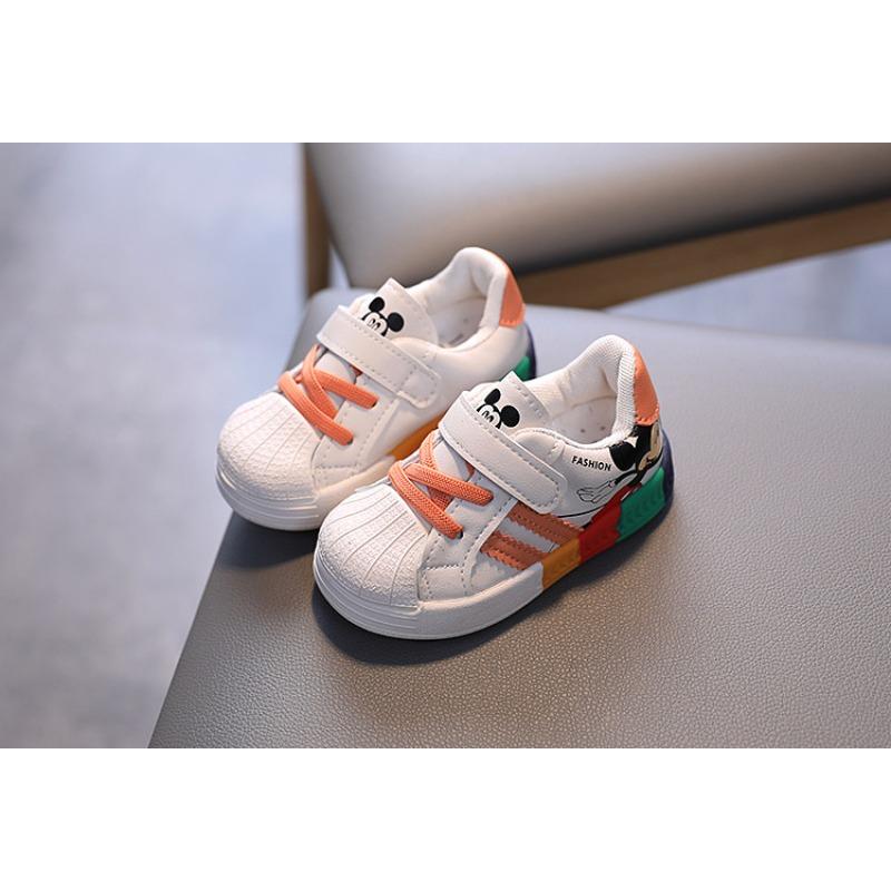 Spring and autumn toddler shoes soft baseplate shoes children single shoes little white shoes non-slip breathable 0-1-3 years and a half 2