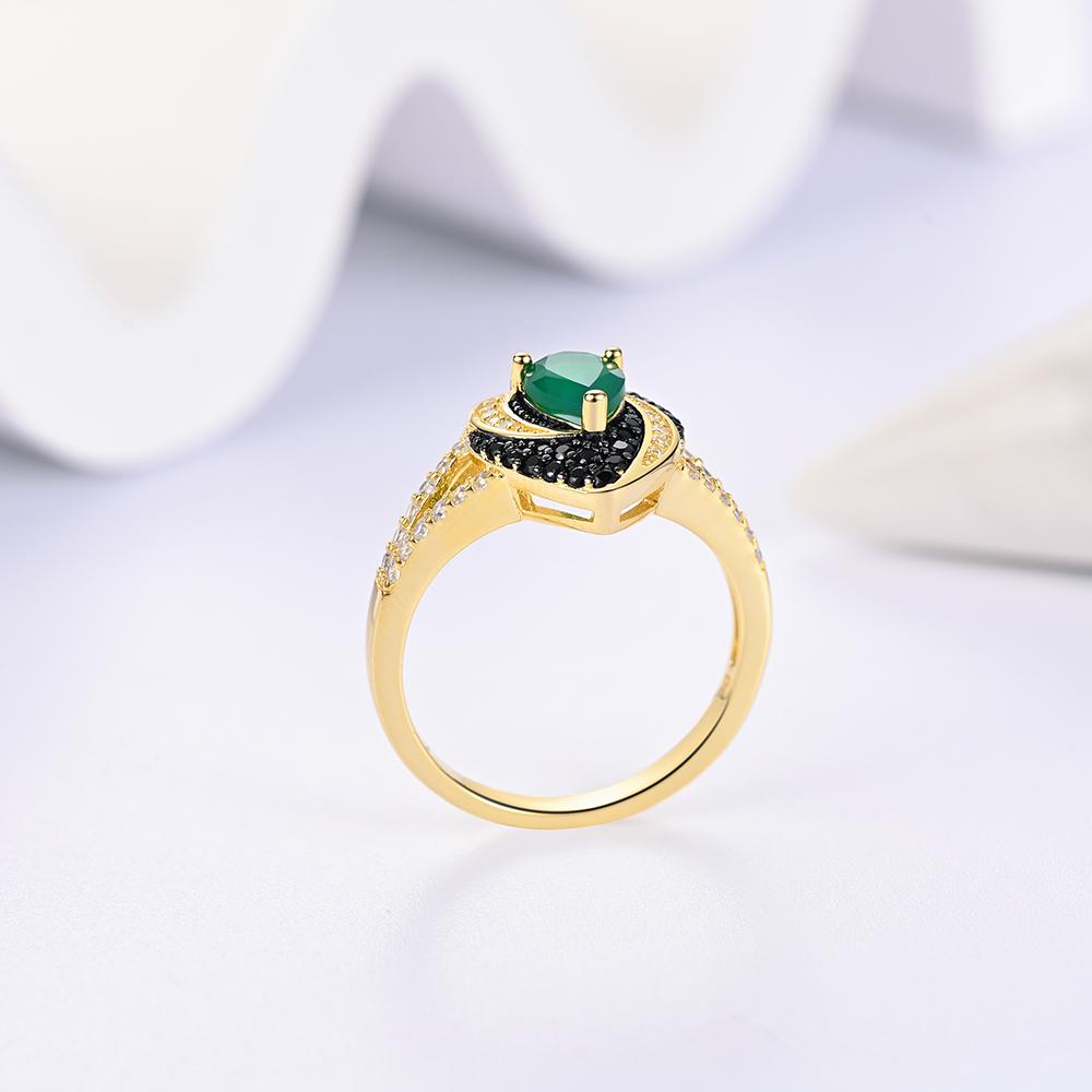 925 Sterling Silver Ring Natural Agate Pear 5*7mm Real Gemstones Vintage Design Fine Jewelry for Women's Banquet and Party Gifts