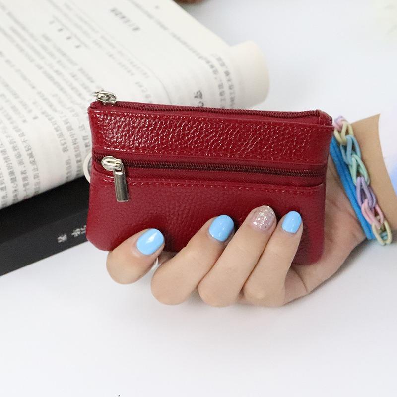 New PU Leather Coin Purses Women's Small Change Money Bags Pocket Wallets Key Holder Case Mini Functional  Zipper Card Wallet