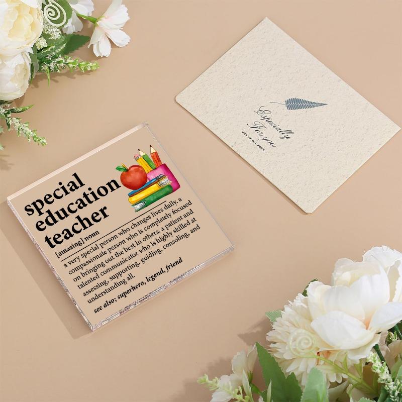 Special Education Teacher Plaque - Heartfelt Definition Gift for SPED Educators