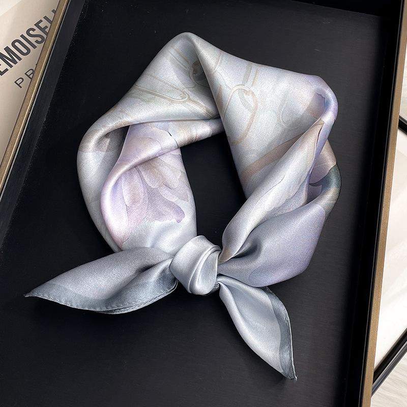 100% Natural Silk Scarf Women Luxury High Quality Headband Square Foulard Female Neckerchief Shawl Wraps Hijab Bandana Scarves