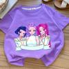 Summre Girl Demon Hunters Clothes Short Sleeve T Shirt Kids Summer Casual Tops Cartoon Toddler Cotton Tee