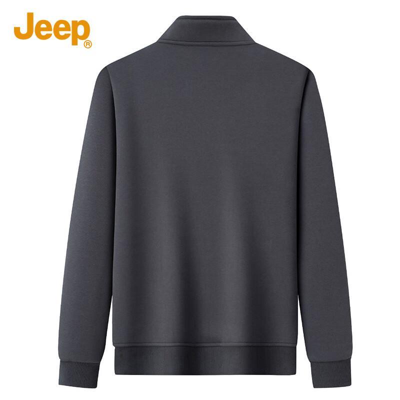 JEEP Men's Silk Blend Stand Collar Half-Zip Sweatshirt