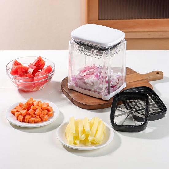 Coupe-légumes Coupe-frites Coupe-oignon Coupe-pommes de terre avec lames tranchantes Lavable au lave-vaisselle Base antidérapante Coupe-fruits