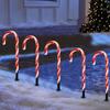 Solar-Powered Christmas Star & Snowflake Ornaments with Candy Cane Light Stakes
