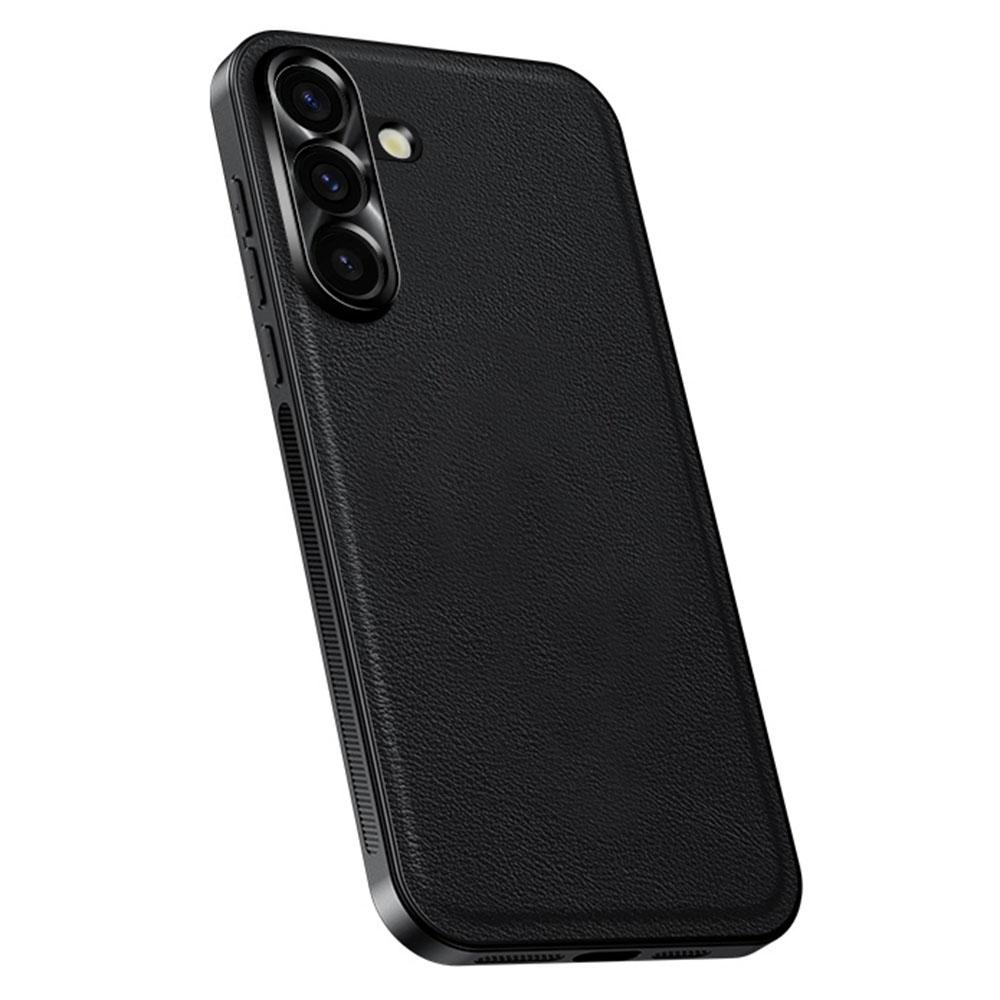 For Samsung Galaxy S25 FE Case PU + TPU + PC Phone Back Cover with Metal Lens Frame